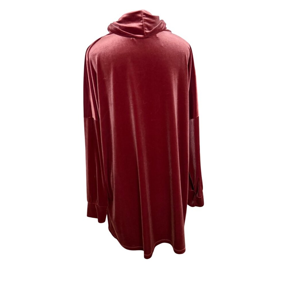 Urban Outfitters Womens Oversized Cowl Neck Velvet Dress Burgundy Size L - Picture 4 of 7